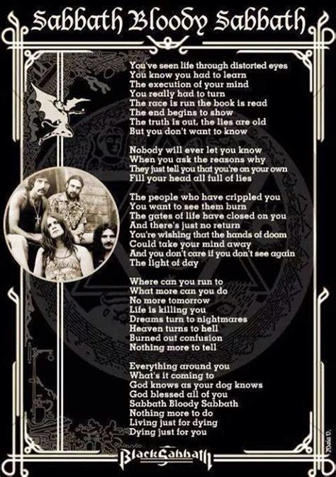 lyrics to black sabbath songs